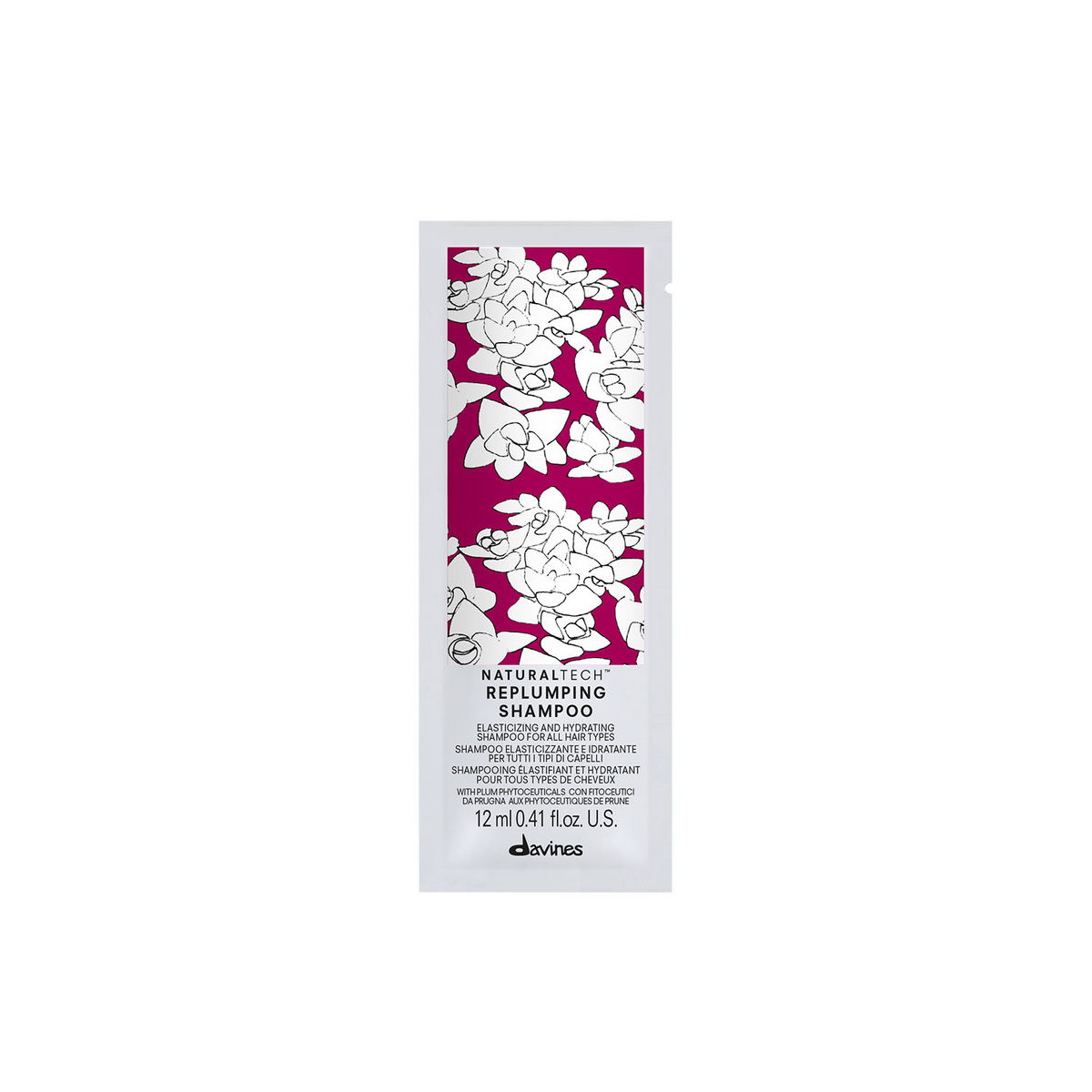 Davines Replumping Nawilżający i uelastyczniający szampon do wszystkich rodzajów włosów Travel Size 12 ml